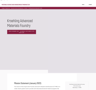 Kroehling Advanced Materials Foundry